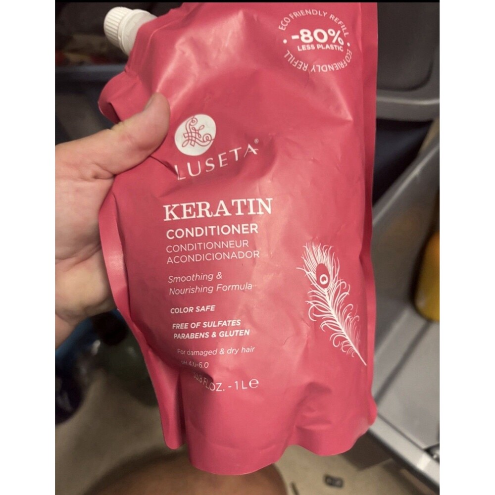 Luseta Keratin Conditioner Refill Bag Smoothing Formula-33.8 & 16.9 Oz  Refil
